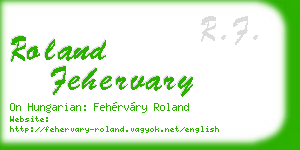 roland fehervary business card