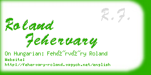 roland fehervary business card